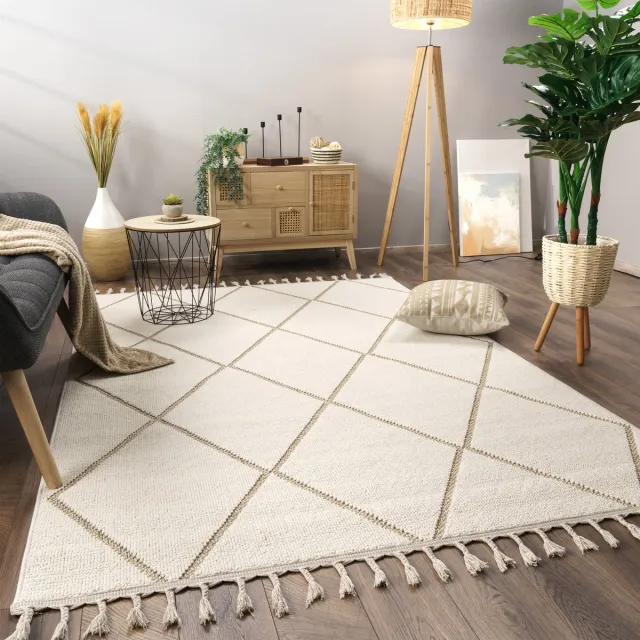 flycarpets Laagpolig Scandi Munilia Vloerkleed - Beige