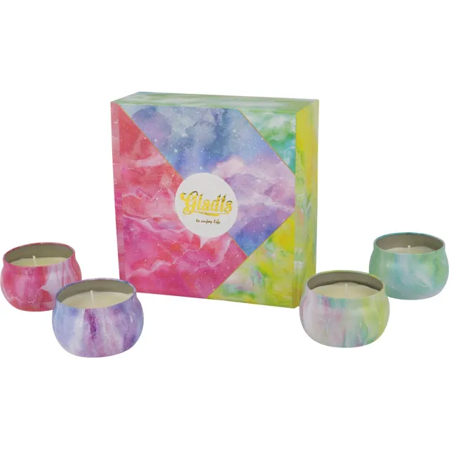 Gladts Geurkaarsenset Nature’s Bliss – 4 geurkaarsen – Geschenkset rood