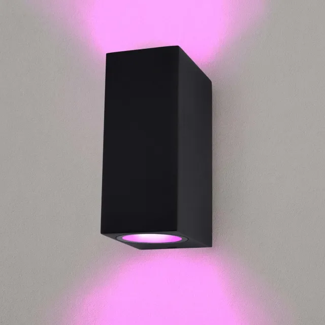 LEDVION SMART LED Wandlamp Cube - IP54 - Zwart