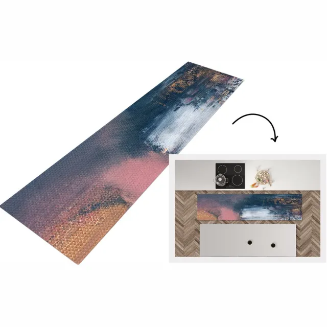 KitchenYeah Keukenloper - Loper keuken - Abstract - Verf - Design - Keukenloper vinyl multicolor