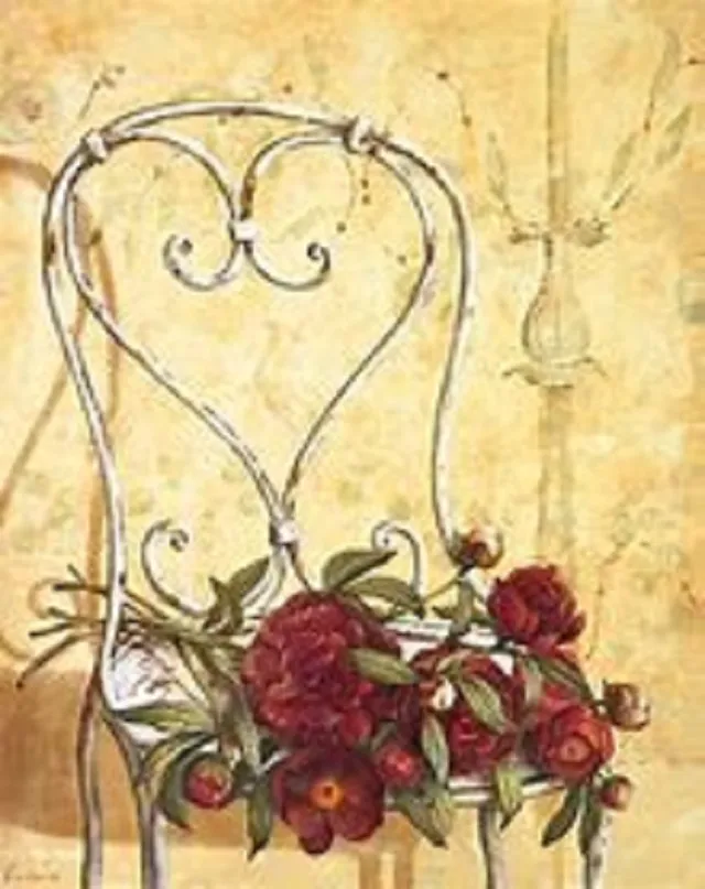 Art in Motion poster Art in Motion Fabrice Villeneuve - Peonies on chair 40 x 50 cm diverse kleuren
