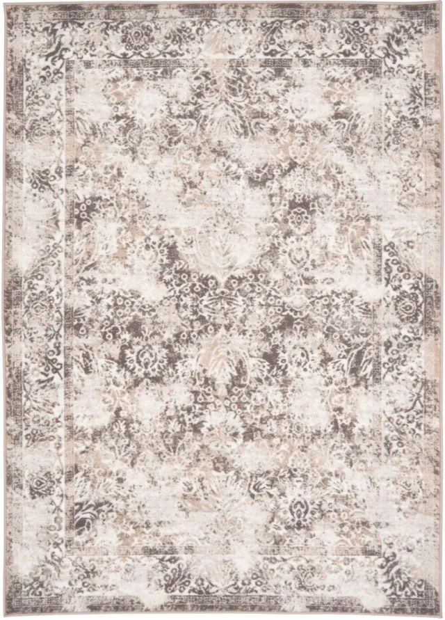 Pergamon Vloerkleed Vintage Designer Rand Grijs