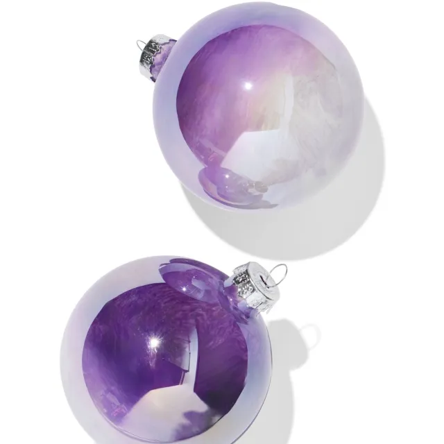 HEMA Kerstballen set 8.5cm paars - 2 stuks (paars)