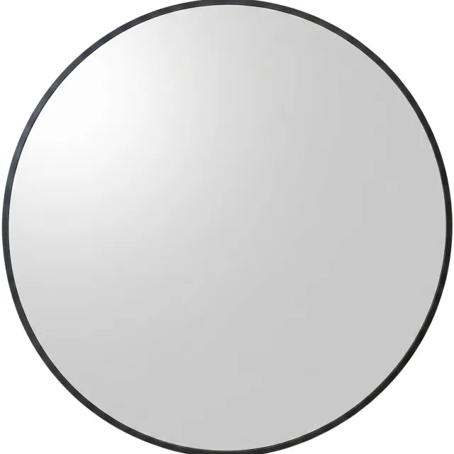 SCENA LIVING Ronde wandspiegel in metalen frame, Ø 70 cm, zwart