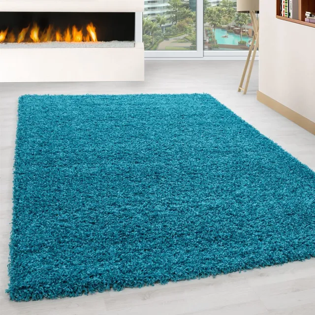Life Hoogpolig vloerkleed - Life Turquoise