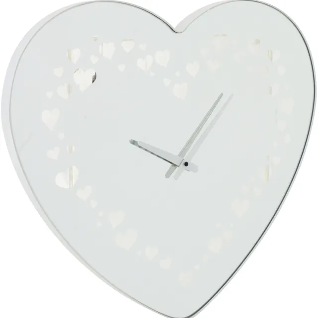 J-Line klok Hart - glas - wit