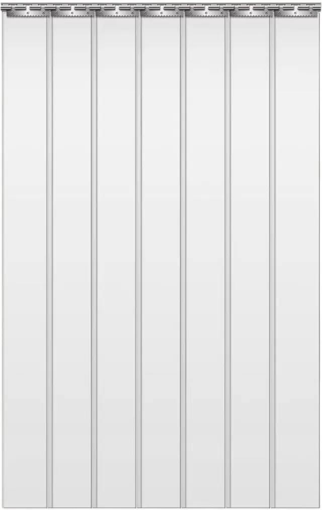 Happiq PVC stripgordijn - Sterk, flexibel, wind- en stofwerend, met transparante stroken goed zicht en doorgang - 91 x 203 cm 7 stuks ** Gray