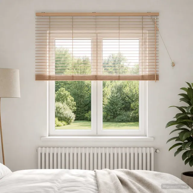 vidaXL Venetiaanse jaloezie Eiken Look 125 x 130 cm 35 mm Bruin