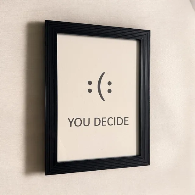 KAE Design Poster - You Decide - Emoji - Art Print - 13x18cm - Framed Black