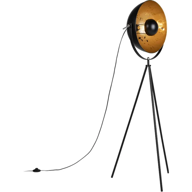 QAZQA magna licht88 - Design Vloerlamp | Staande Lamp - 1 lichts - H 1440 mm - Zwart - Woonkamer | Slaapkamer