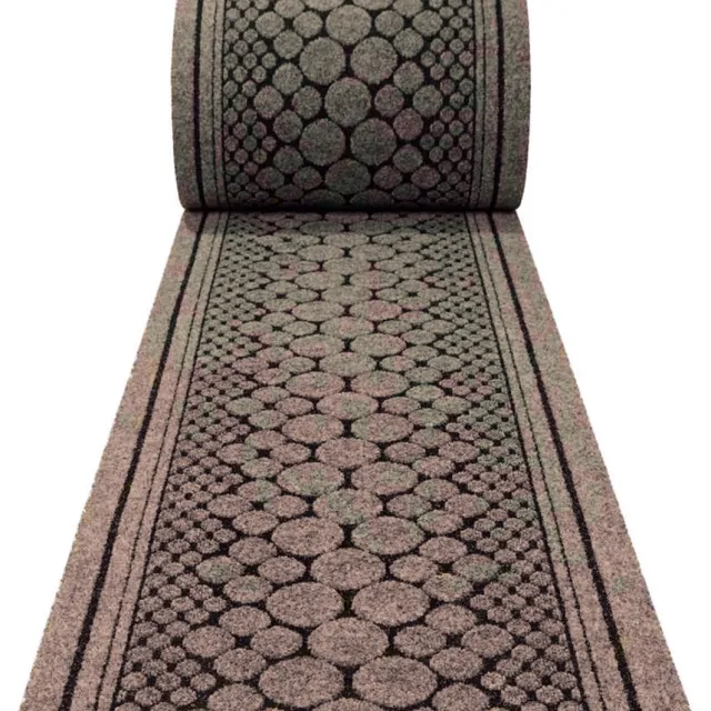 JYG tapijtloper Stone Bruin 66 x 350cm Keukenloper - Anti Slip - snijdbaar