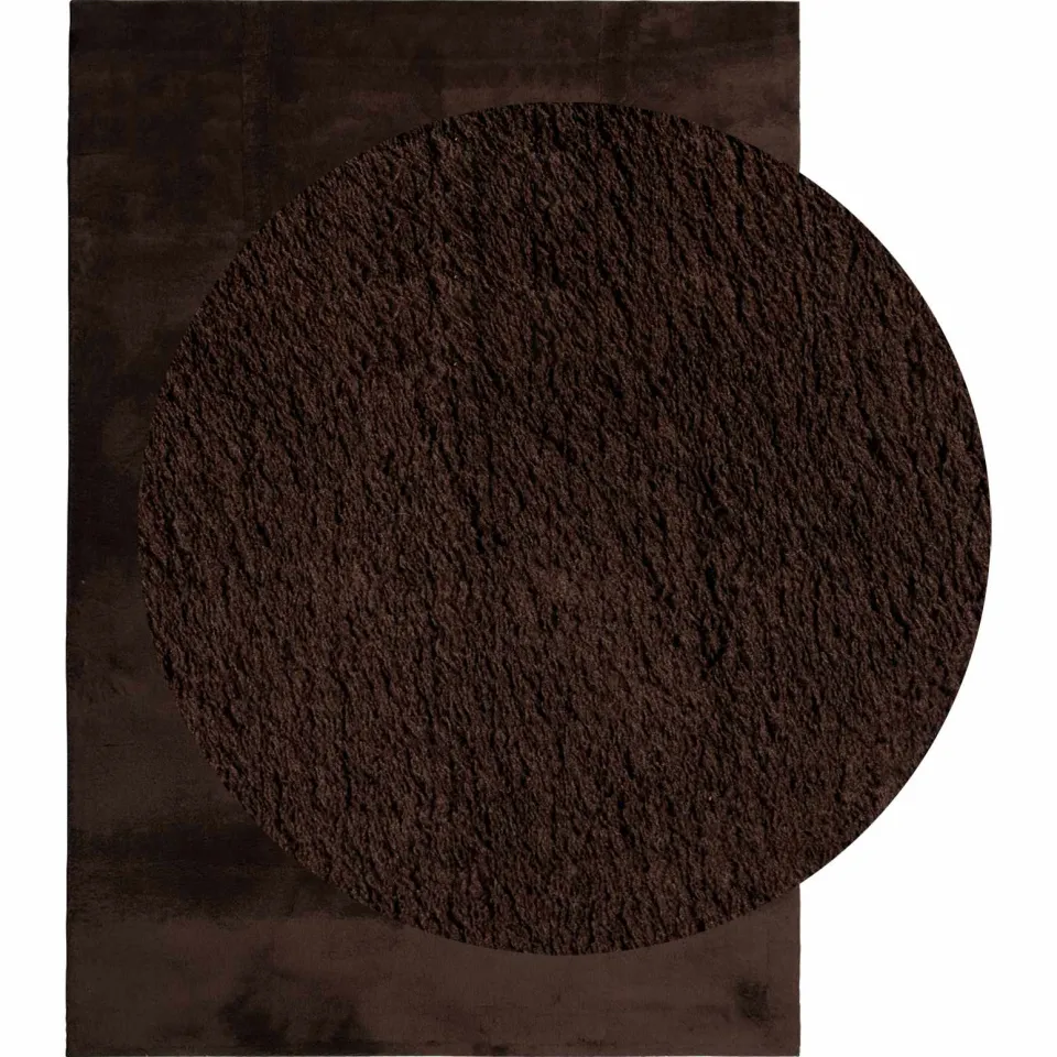 vidaXL Vloerkleed HUARTE Bruin 160 x 230 cm 100% Polyester Plat