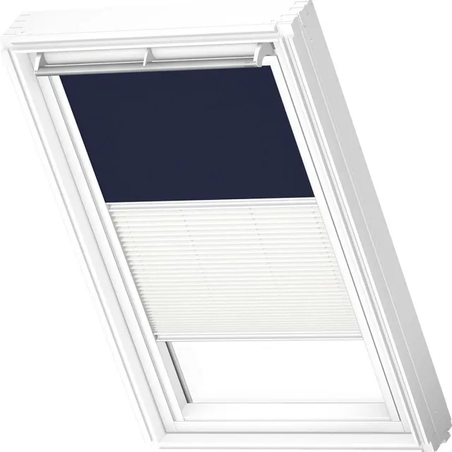 VELUX Origineel Verduisterend Rolgordijn Plus Plissé (DFD) Wit Kozijn, M08, 308, 2, Donkerblauw