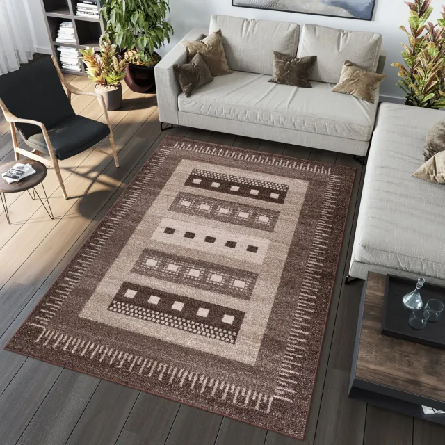 Tapiso Sari Vloerkleed Tapijten Slaapkamer Karpet Maat- 160x220 Bruin Donker 2