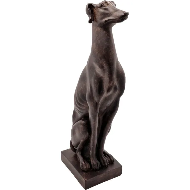 SH Boutique Trukado - Whippet Hond Beeld 54cm - Mooi en Stijlvol Antiekbruin