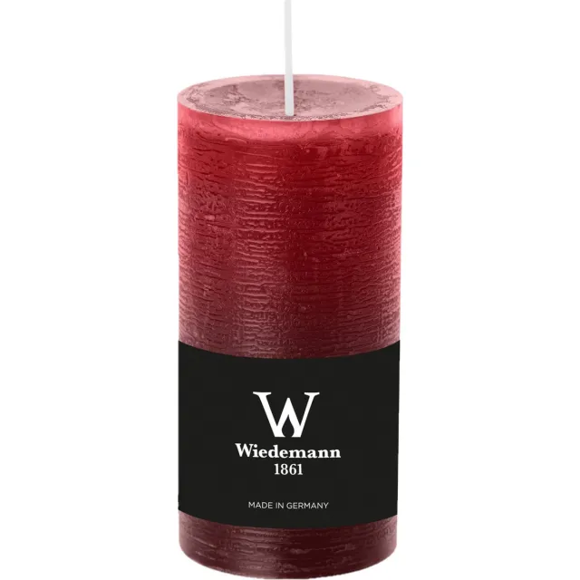 Wiedemann Cilinderkaars/stompkaars - rustieke kaars - bordeauxrood - 6 x 12 cm - 42 branduren Bordeaux rood