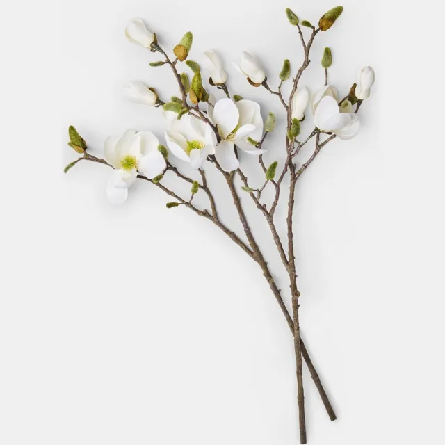 Loberon Decoratieve bloem set van 2 Aurélines crème