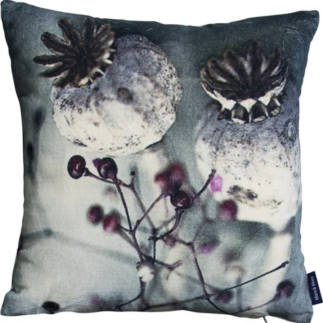 Mars & More kussen fluweel natuur papaver 45x45cm*