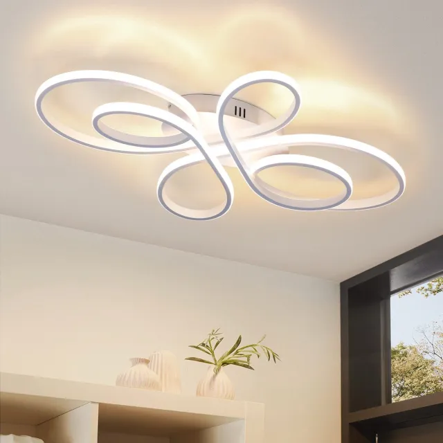 NETTLIFE Plafondlamp LED - wit - 40cm - Warm wit Licht 3000K - Moderne Keukenverlichting - met Creatief ontwerp - voor Slaapkamer | Woonkamer | Hotel - 30W
