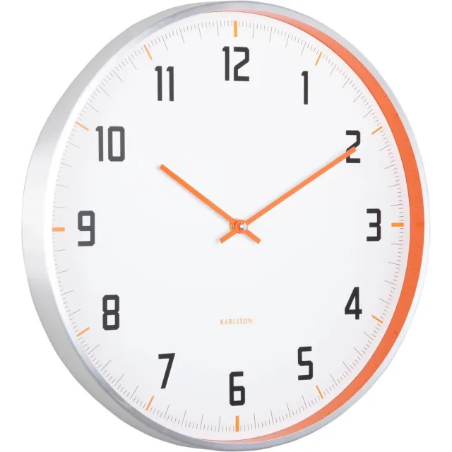 Karlsson Wandklok Sporty - Oranje - Ø40cm - Wandklok Scandinavisch
