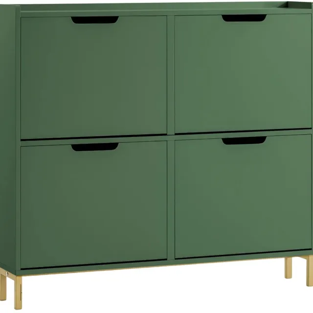 Happiq Schoenenrek - Voor Smalle Ruimtes - 8 Planken - Groen