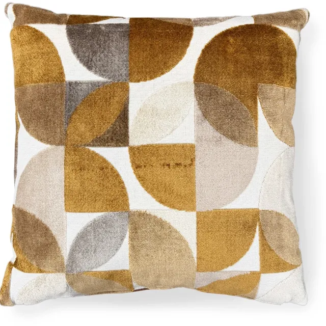 Woonexpress Sierkussen Bietto - Zachte Chenille - Organisch Patroon - Luxe Comfort Beige/Bruin/Geel/Oker