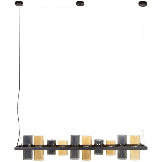 Nest of Nora Hanglamp Arjen - Cilinder glas 10-licht - Zwart