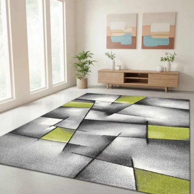 TapisTrend Designer tapijt Groen 120x170 cm Modern abstract vloerkleed met geometrische vormen voor de woonkamer, slaapkamer en eetkamer