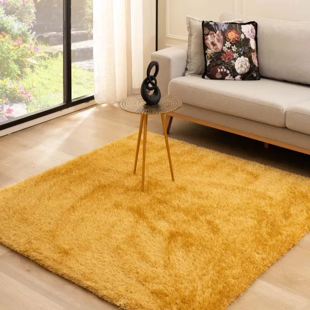 Tapeso Velvet vloerkleed vierkant - Posh goud 280x280