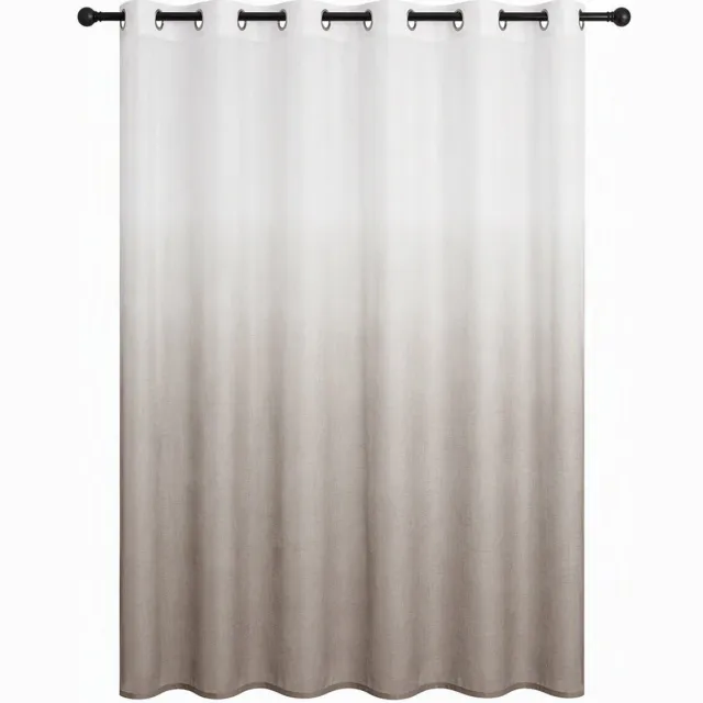 Loha party Kant en klaar gordijn - Inbetween gordijnen - Gordijnen met Oogjes - Sheer Voile - 132 x 160 cm - Geschikt voor gordijnroede bruin
