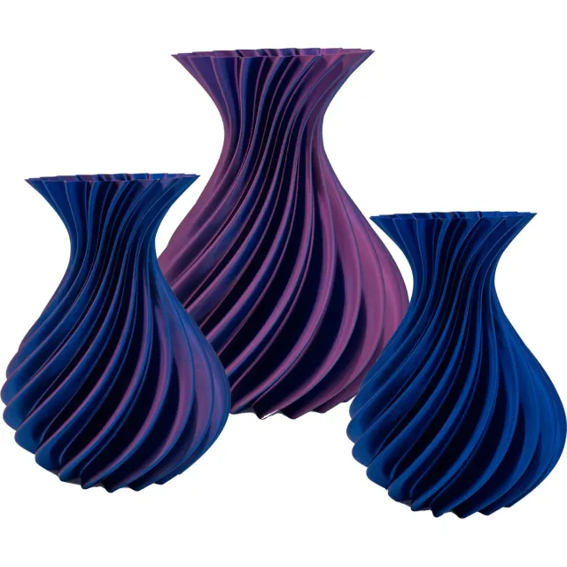 Lovora Veluro design vaas – Decoratieve vaas - Blauw / Paars - 3d geprinte vaas – geschikt voor droogbloemen - 20CM