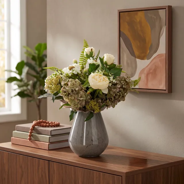 maxifleur Kunstplanten Kunst tafelboeket Doutzen Newcastle 45cm Wit
