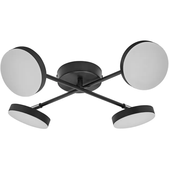 Osram Decor Spot Moon lamp zwart, 4 verstelbare lampkoppen gekruist, 21 W, 1120 lm, 3000 K, metalen behuizing, minimalistisch design, eenvoudige installatie, LED niet vervangbaar