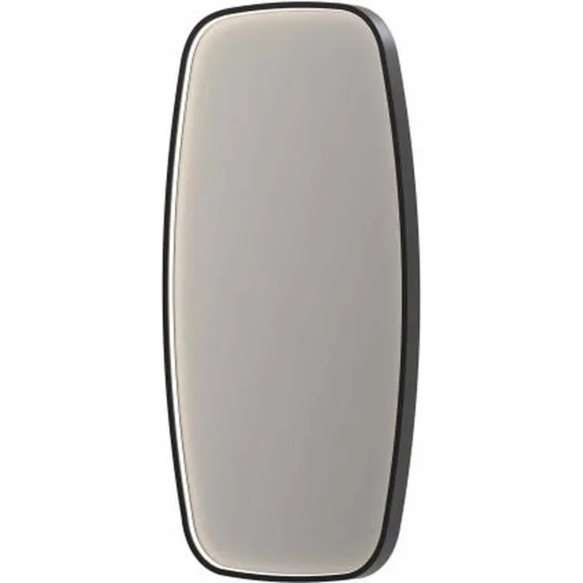 Ink SP31 contour spiegel in stalen kader met dimbare directe LED-verlichting, spiegelverwarming, color changing en schakelaar 40 x 4 x 80 cm Zwart