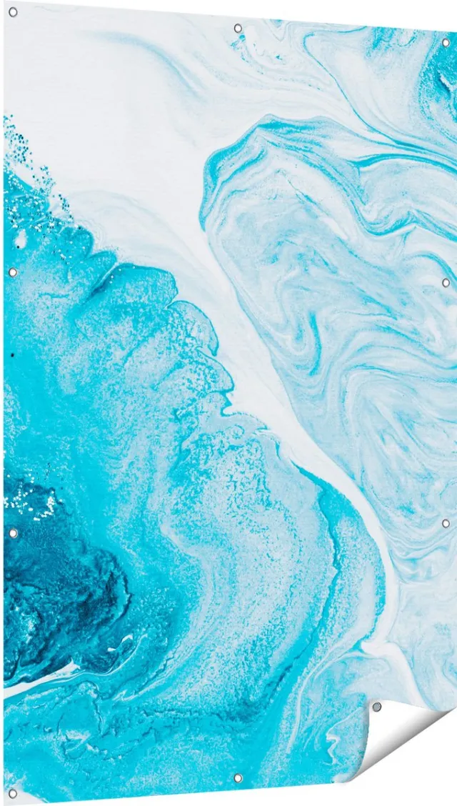 Gards Tuinposter Abstracte Kunst van een Oceaan - 100x150 cm - Tuindoek - Tuindecoratie - Wanddecoratie buiten - Tuinschilderij Multikleur