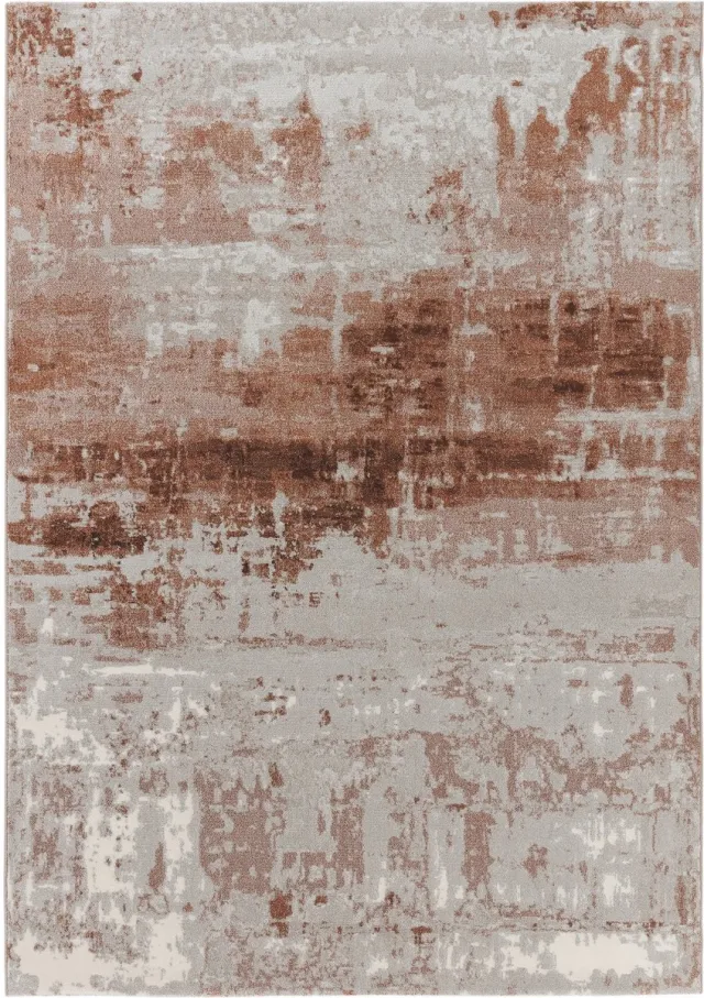 OSTA Patina – Vloerkleed – geweven – polyester – duurzaam – modern - vintage - bruin/grijs - 120x170 Grijs; Rood
