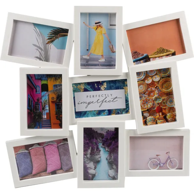 Henzo Fotolijst - Henzo - Daisy Gallery - Collagelijst voor 9 foto's - Fotomaat 10x15 cm - Wit