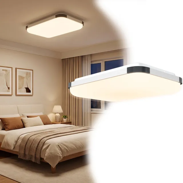 Aufun Led-Plafondlamp - 65 X 43 Cm - Zilver - 72 W, 5760 Lm, 3000 K (Warm licht) - Ip20 - Flikkervrij - Aluminium Behuizing - Voor Woonkamer, Badkamer, Keuken, Kantoor