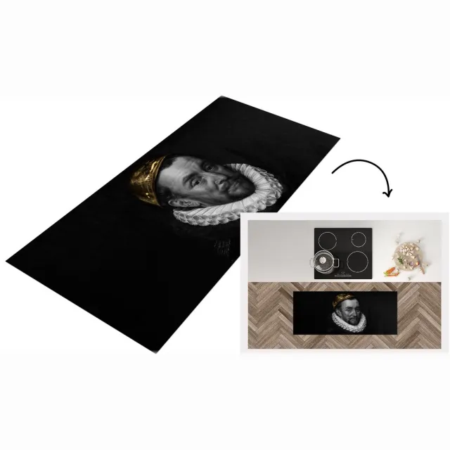 KitchenYeah Keukenloper - Loper keuken - Schilderij - Goud - Willem van Oranje - Keukenloper vinyl Multicolor