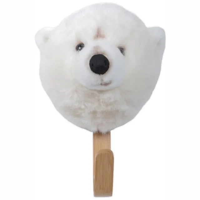 Wild&Soft Wild & Soft Houten dierenkapstok - Beer Wit