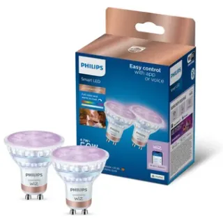 Philips Slimme Ledspot Par16 Gekleurd Gu10 4,7w Set Van 2 Transparant