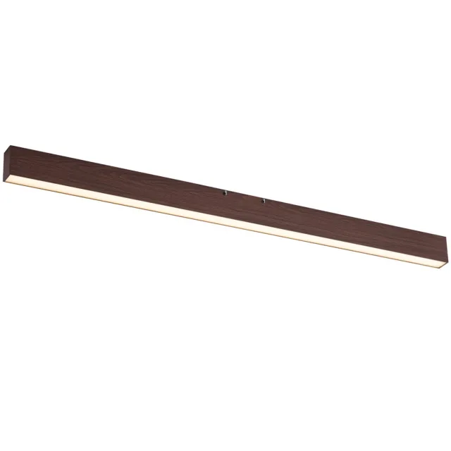 QAZQA led moderne plafondlamp, plafonniere - Keane - bruin, rechthoekig, 2700K - 4000K, warmwit - cool white, dimbaar, 113cm, ideaal als home-office