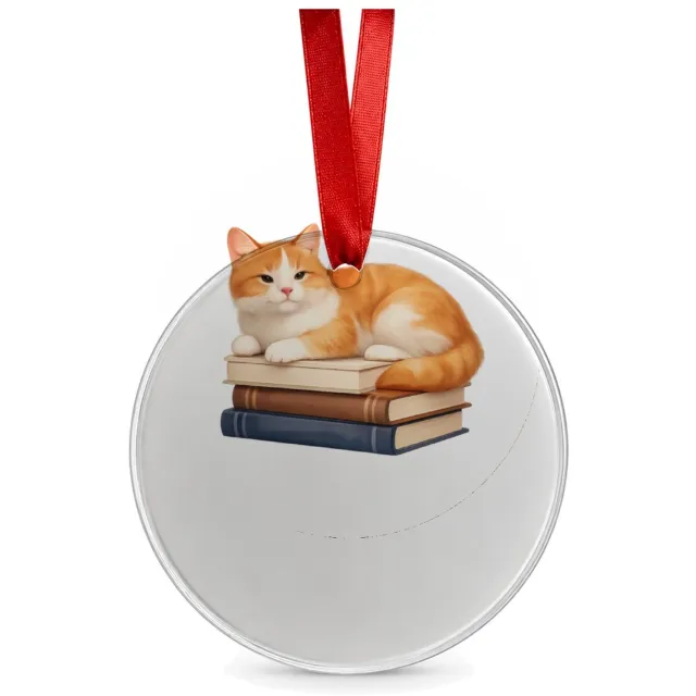 Mr Cadeautjes Glazen cirkel Ø 8,9 cm - design Een ontspannen dier op een hobby-object met een korte, kalme | cadeau Wit