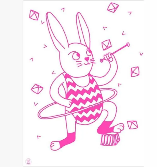 OMY GLOW IN THE DARK POSTER - BUNNY Roze