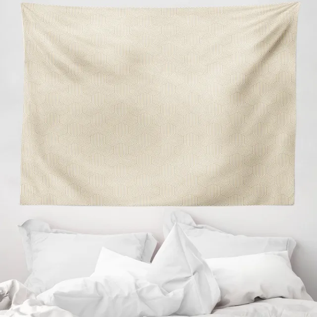 ABAKUHAUS Geometrisch Wandtapijt, Omgekeerde Y-vorm, 150 x 110 cm, Ivoor