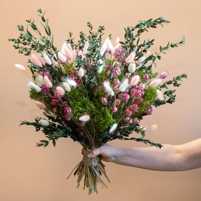 Roselin Deco Droogbloemen - boeket - Roselin Roze - Droogboeket