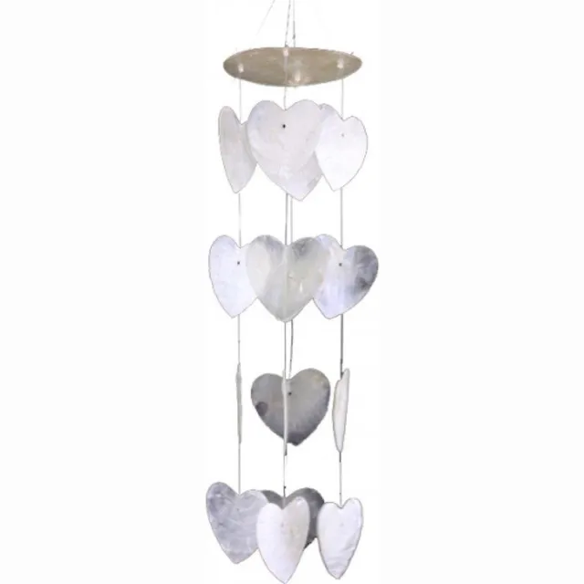 Yogi & Yogini Windmobiel witte hartjes Capiz schelp (35x8 cm) (1 stuks)