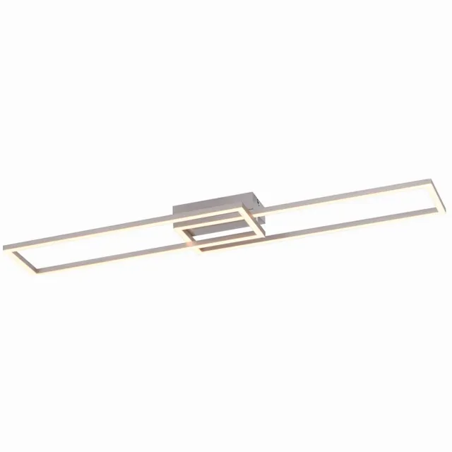 JUST LIGHT Plafondlamp Woonkamerlamp Designlamp LED plafondlamp, dimbaar 3 niveaus, beweegbare elementen, zilver, 2x 15.1W 1900lm 3000K, LxBxH 92.4x22x7cm