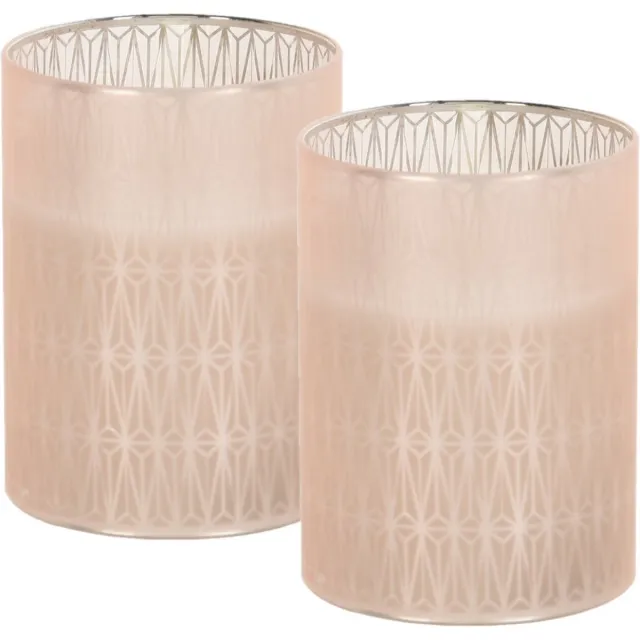 Home & Styling Home and Styling luxe LED kaarsen - 2x st- in glas - warm wit - D7,5 x H10 cm