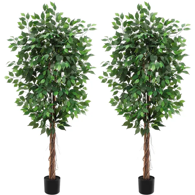 Triumpunpre 180cm Kunstmatige vijgenboom, realistische bladeren, decoratie voor binnen en buiten, perfect groen voor thuis en kantoor